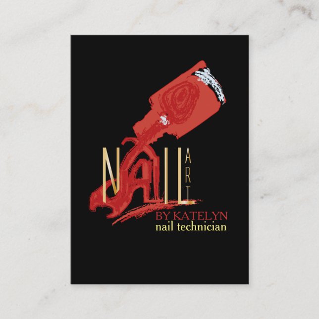 Visita NailArt - Tarjeta de negocios / programación (Anverso)