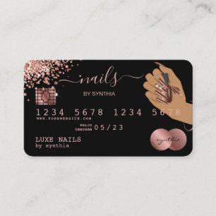 Visita Nails Technician Tarjeta de Crédito Estilo Rosa Do