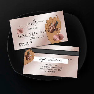 Visita Nails Technician Tarjeta de Crédito Estilo Rosa Do