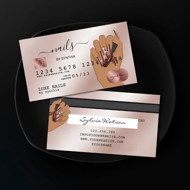 Visita Nails Technician Tarjeta de Crédito Estilo Rosa Do (Subido por el creador)