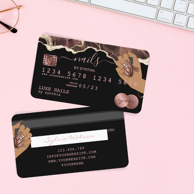Visita Nails Technician Tarjeta de Crédito Estilo Rosa Do (Subido por el creador)