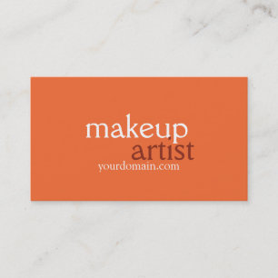 Visita Naranja Browny Beige Makeup Artista tarjeta de vis