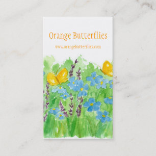 Visita Naranja Butterflies Tarjeta de negocios Flores sal