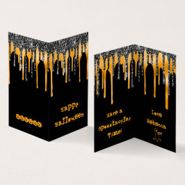 Visita NARANJA Purpurina de MINI Feliz tarjeta de clase d