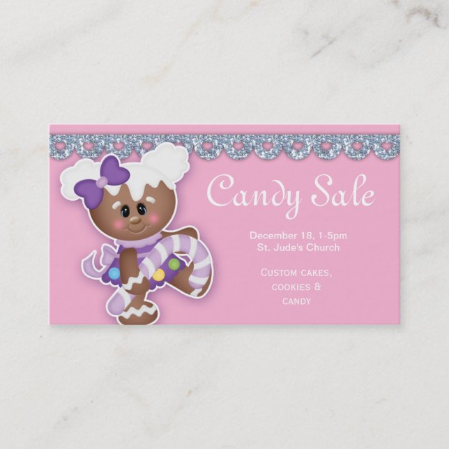 Visita Navidades Candy Sale tarjeta de presentación Ginge (Anverso)
