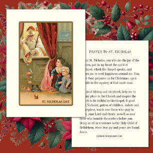 Visita Navidades Vintage Tarjeta de Oración del Día de Sa