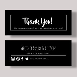 Visita Negra | Minitarjeta de agradecimiento profesional