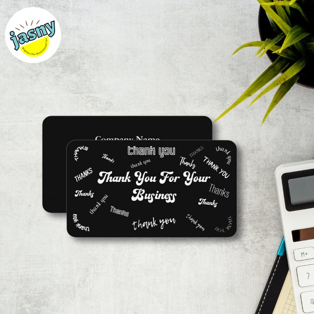 Visita Negro y blanco "Gracias" Insertar/ Tarjeta de visi (Subido por el creador)