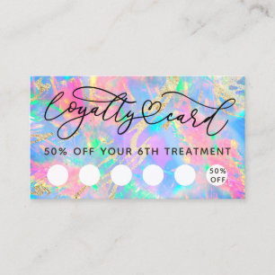 Visita neón color opal tarjeta de fidelización