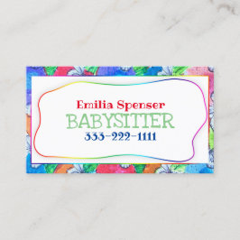 Visita Niñera y tarjeta de mariposa colorida para el cuid