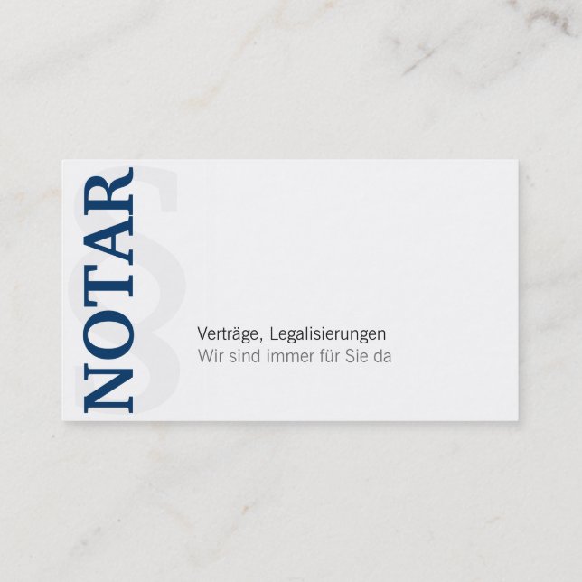 Visita Notario tarjeta de presentación (Reverso)