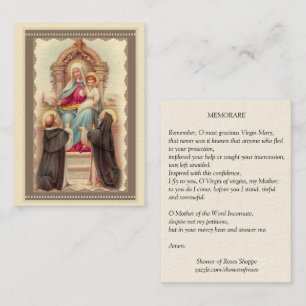 Visita Nuestra señora de la tarjeta santa de Memorare de