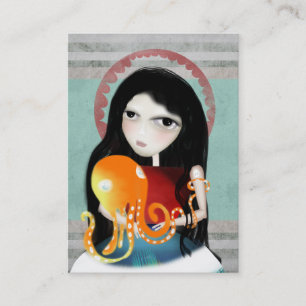 Visita Octopus chica vieja nueva tarjeta de presentación