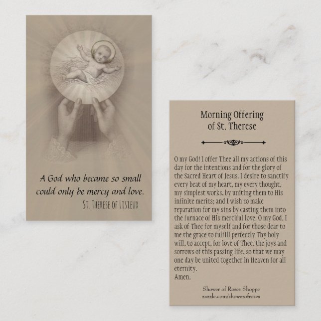 Visita Ofrecimiento de la mañana de la tarjeta santa del (Anverso / Reverso)