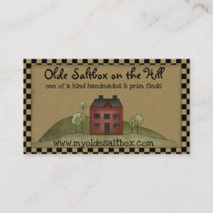 Visita Olde Red Saltbox Rústica Primitiva Tarjeta de Nego