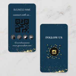 Visita Oro azul - Social Media QR Código tarjeta de visit