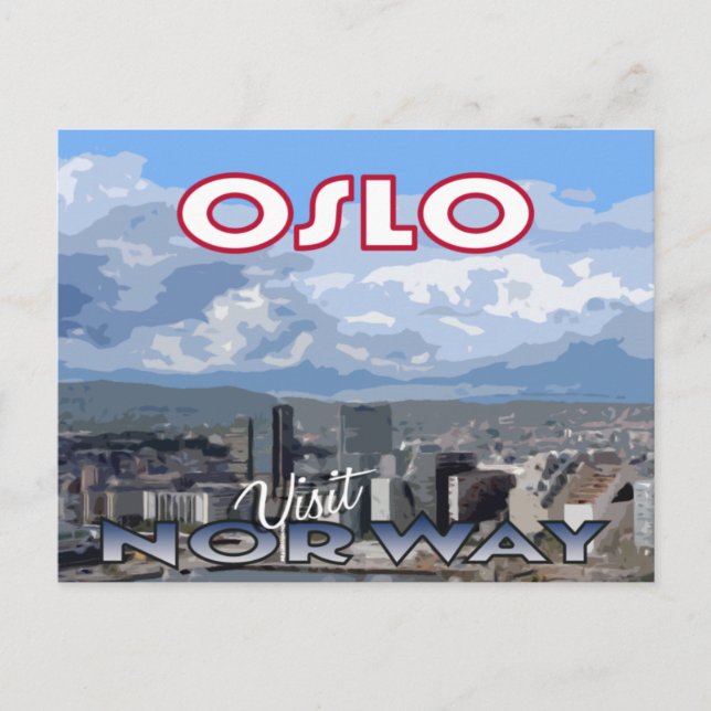 Visita... Oslo, Noruega - postal (Anverso)