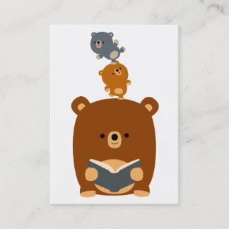 Visita Oso de la lectura del dibujo animado y tarjeta de