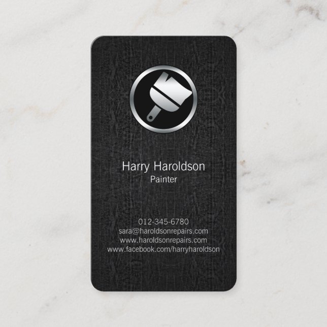 Visita Paint Brush Icon Grunge Painter - Tarjeta de prese (Anverso)