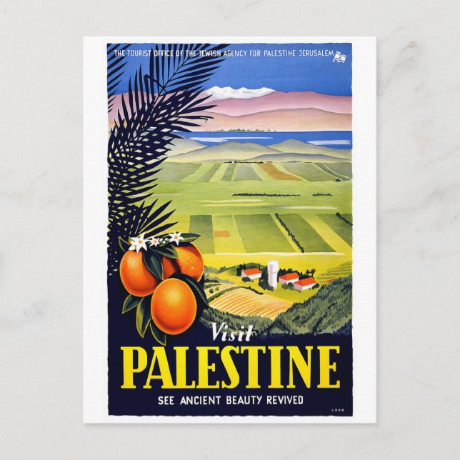 "Visita Palestina" tarjeta postal de Poster de via (Anverso)