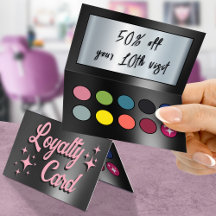 Paleta de prado negro rosa doblado tarjeta de fide
