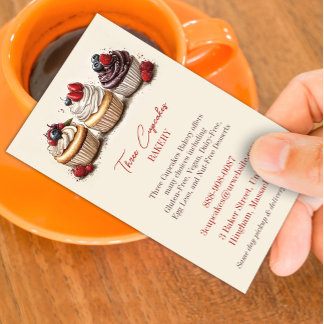 Visita Panadería Cupcakes - Tarjeta de presentación