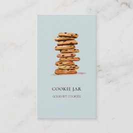 Visita Panadería de cocina acuarela azul tarjeta de visit