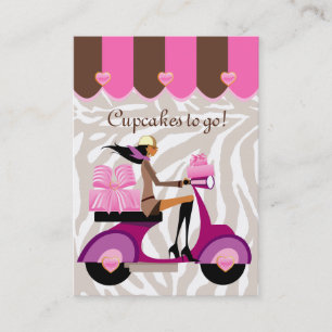 Visita Panadería Tarjeta de presentación Scooter Chica 