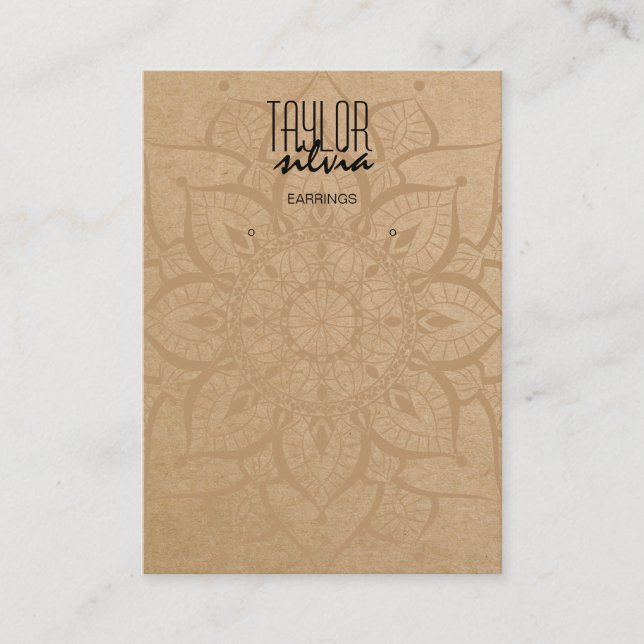 Visita papel de manualidades de mandala Tarjeta de visual (Anverso)