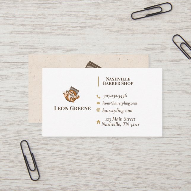 Visita Para la tarjeta de presentación de Gro Barber Shop (Anverso/Reverso In Situ)