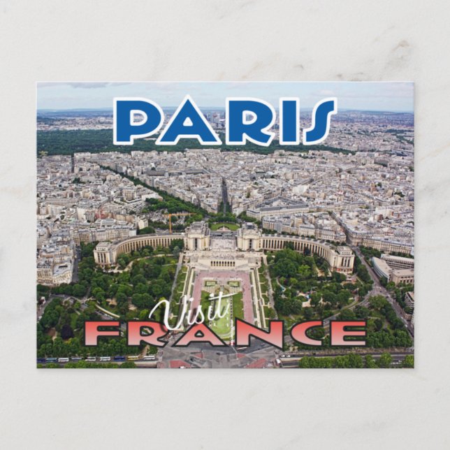 Visita... París, Francia - postal (Anverso)