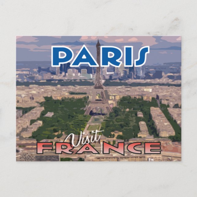 Visita... París, Francia - postal (Anverso)
