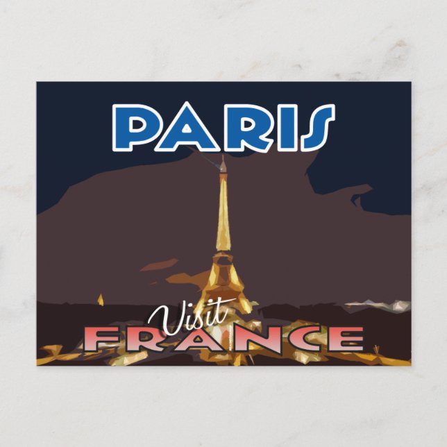 Visita... París, Francia - postal (Anverso)