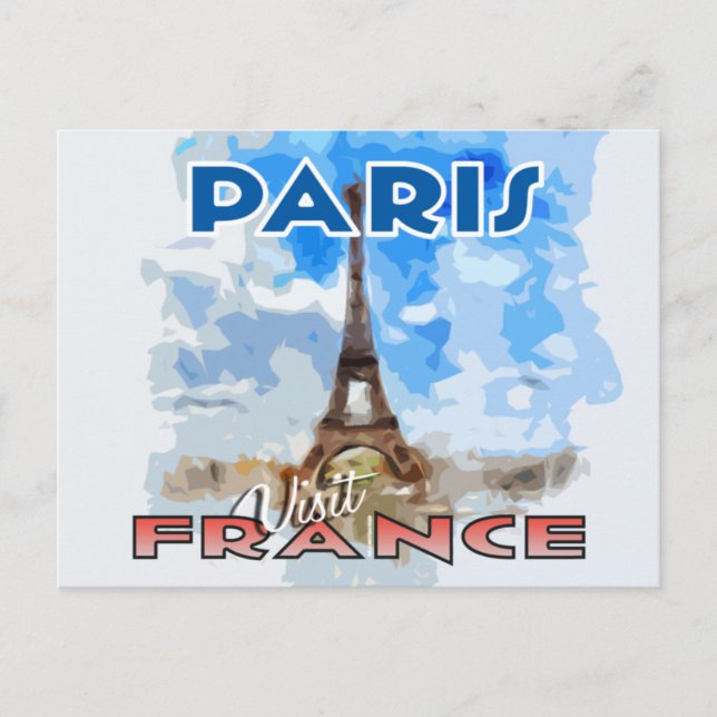 Visita... París, Francia - postal (Anverso)