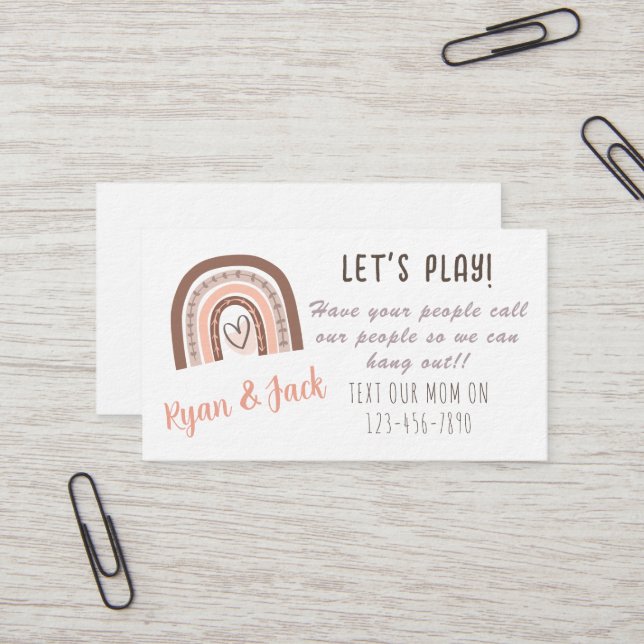 Visita Pastel Boho Arcoiris Niños Juegan Tarjeta De Llama (Anverso/Reverso In Situ)