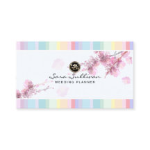 Pastel CherryBlossom Wedding Planner Tarjeta de pr