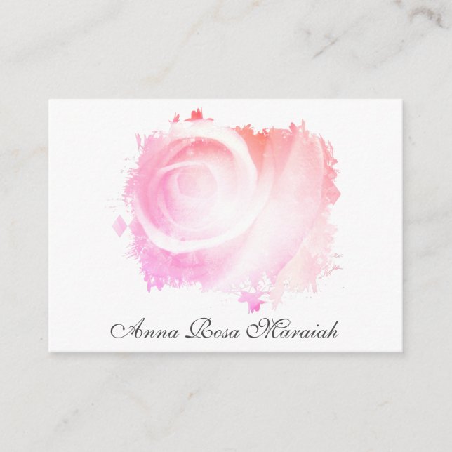 Visita *~* Pastel Resumen PINK ROSE Tarjeta de presentaci (Anverso)