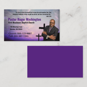Visita Pastor o Deacon Photo Church Tarjeta de presentaci