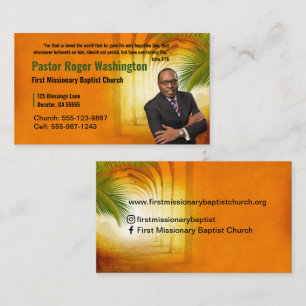Visita Pastor o Deacon Photo Church Tarjeta de presentaci