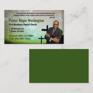 Visita Pastor o Deacon Photo Church Tarjeta de presentaci