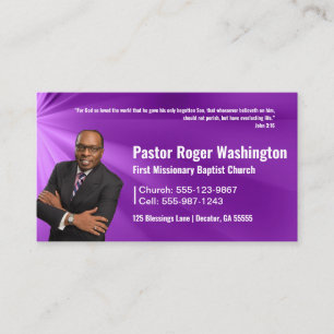 Visita Pastor o Deacon Photo Church Tarjeta de presentaci