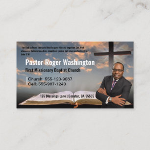 Visita Pastor o Deacon Photo Church Tarjeta de presentaci