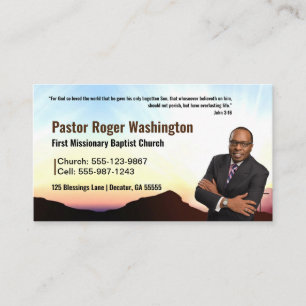 Visita Pastor o Deacon Photo Church Tarjeta de presentaci