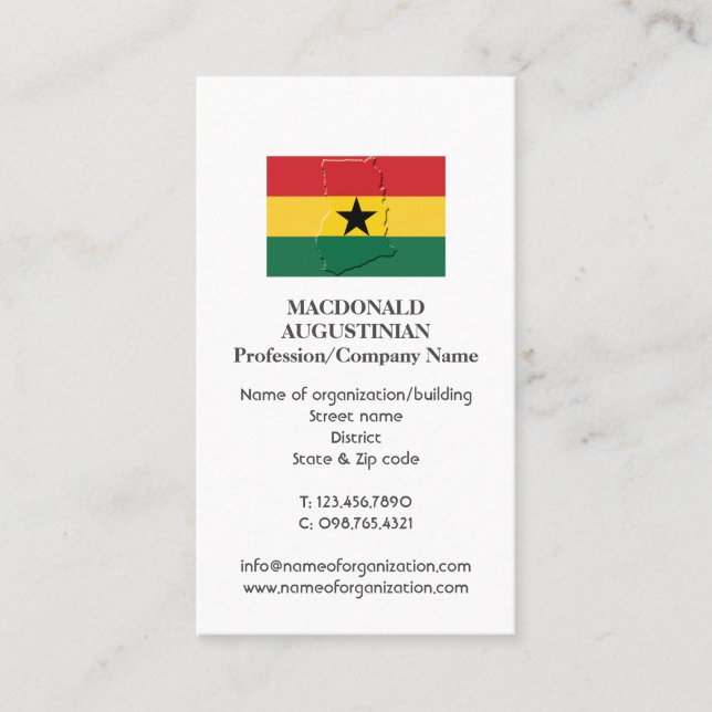 Visita Patriótico | BANDERA DE GHANA | Tarjeta de present (Anverso)