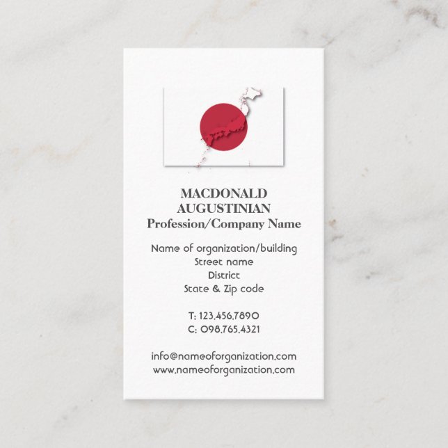 Visita Patriótico | BANDERA DE JAPÓN | Tarjeta de present (Anverso)