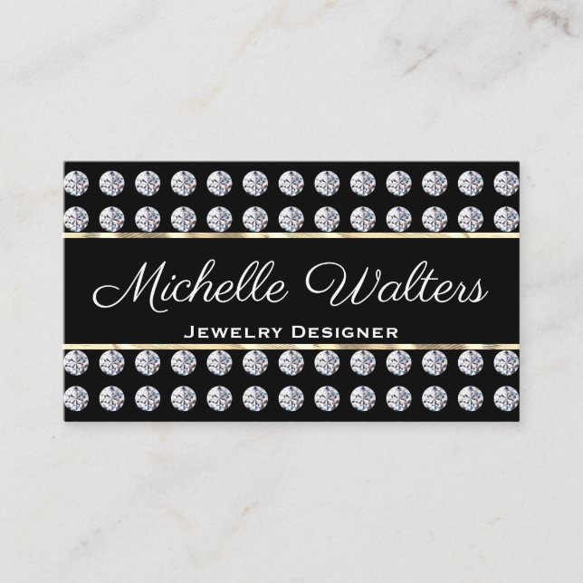 Visita Patrón de diamantes | Tarjeta de presentación Gold (Anverso)