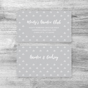 Visita Patrón de hojas modernas gris y blanco   Tarjeta d