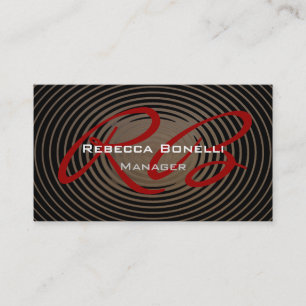 Visita Patrón de ondas de moda Monograma Rojo Tarjeta de