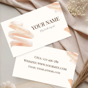 Visita Peach Brush Stroke Tarjeta de Negocio moderna