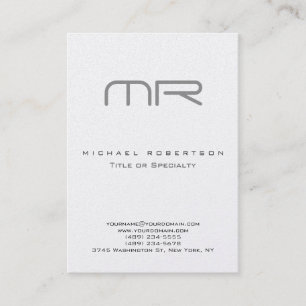 Visita Pearl Modern Monogram White Clean Tarjeta de visit